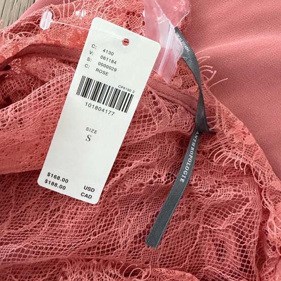 Nwt Anthropologie salmon Lace insert Maxi Dress - Picture 5 of 6